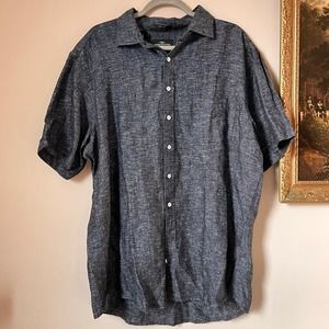 NWT Rodd & Gunn Ellerslie Sports Fit Linen Button Shirt blue size 2XL